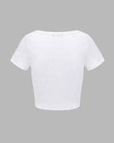 Saldiac – Kurzes T-Shirt mit U-Ausschnitt